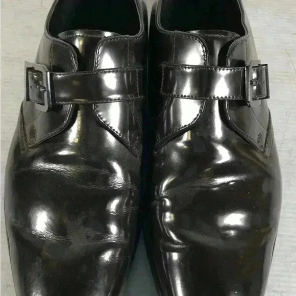Versace Mens Black Patent Leather Italy Slip-On Loafer Dress Shoes Size 41 - Picture 2 of 8